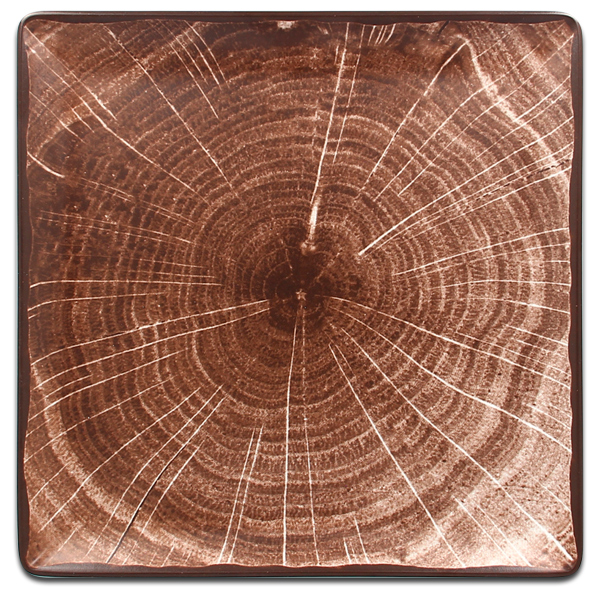 Тарелка квадратная плоская темно-коричневая RAK Porcelain «WoodArt», 30,2x30,2 см