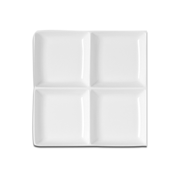 Тарелка квадратная 4-х секционная RAK Porcelain «Minimax», 20x20 см
