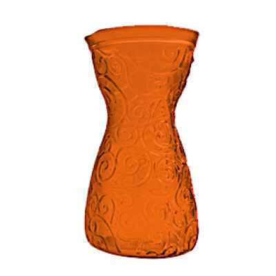 Емкость для интерьера (или ваза), h=22см., 1л., стекло, цвет оранжевый