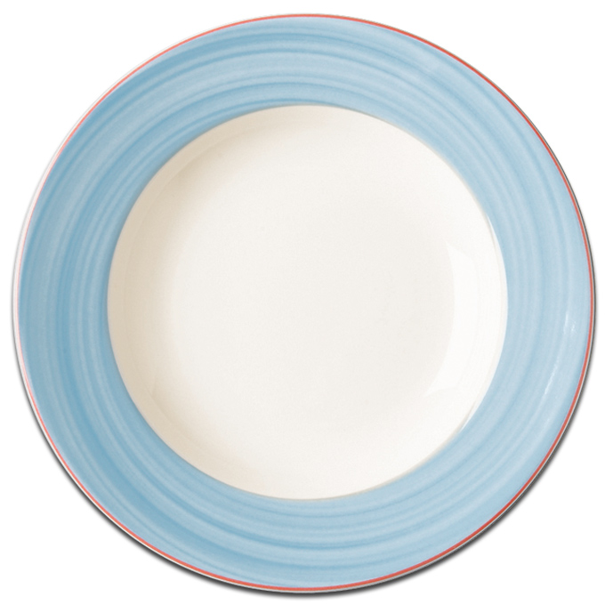 Тарелка круглая с голубым бортом RAK Porcelain «Bahamas 2», D=30 см