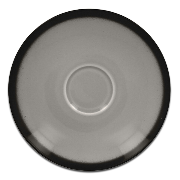 Блюдце круглое серое RAK Porcelain «Lea», D=15 см