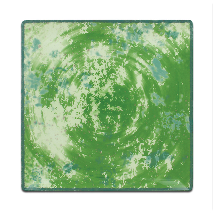 Тарелка квадратная плоская зеленая RAK Porcelain «Peppery», 27x27 см