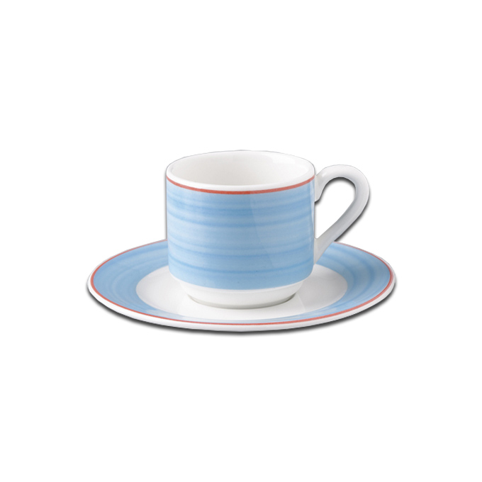 Блюдце круглое с голубым бортом d=13см. RAK Porcelain «Bahamas 2»