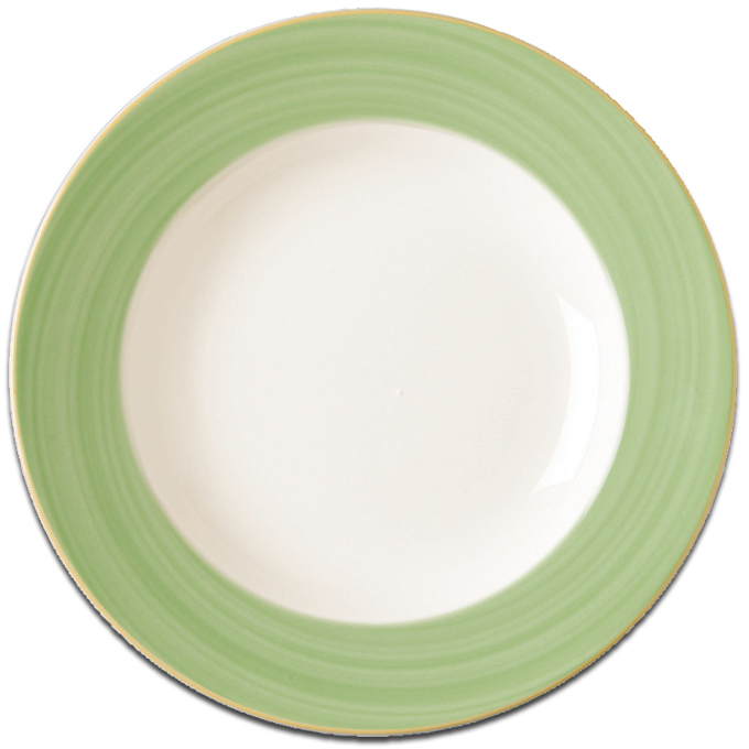 Тарелка круглая с зеленым бортом RAK Porcelain «Bahamas 2», D=30 см