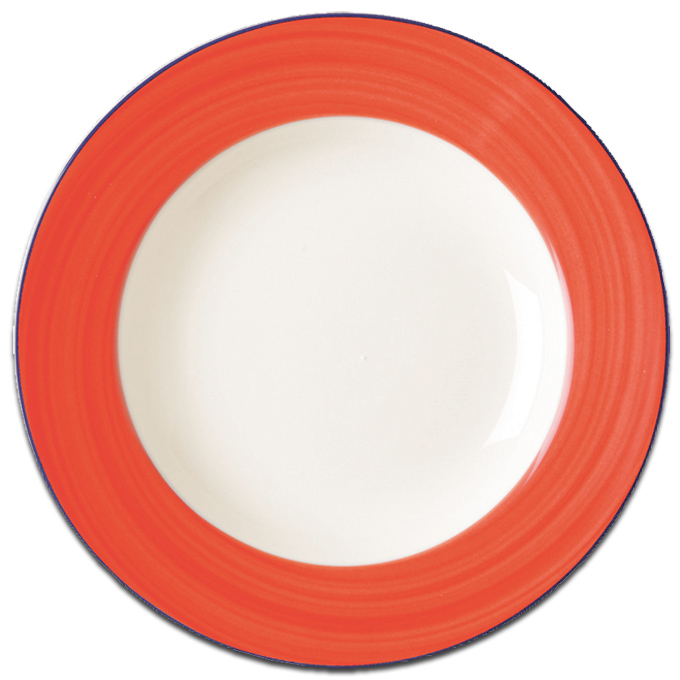 Тарелка круглая с красным бортом RAK Porcelain «Bahamas 2», D=30 см