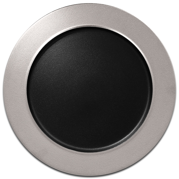 Тарелка круглая плоская с серебряным бортом RAK Porcelain «Metalfusion», D=32 см