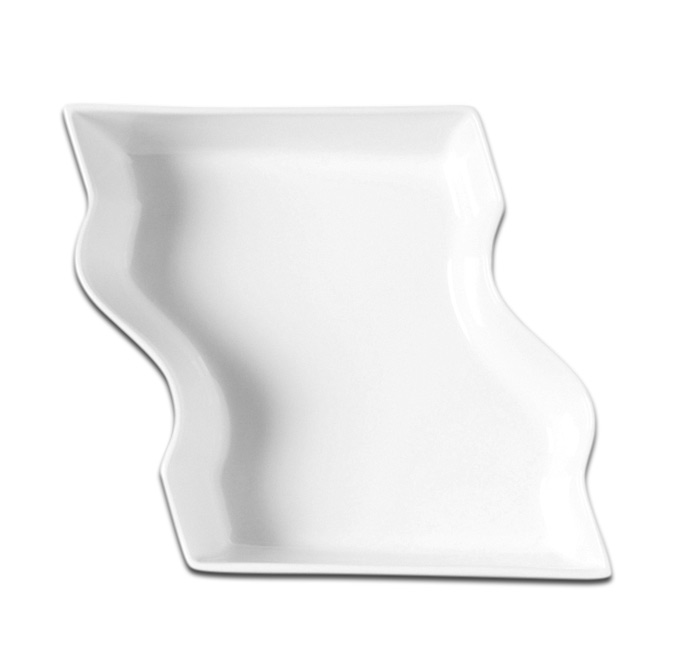 Емкость прямоугольная с двумя сторонами волнистыми 2.2л. RAK Porcelain «Buffet», 18x20 см