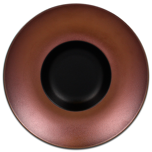 Тарелка "Gourmet" с бронзовым бортом RAK Porcelain «Metalfusion», D=29 см