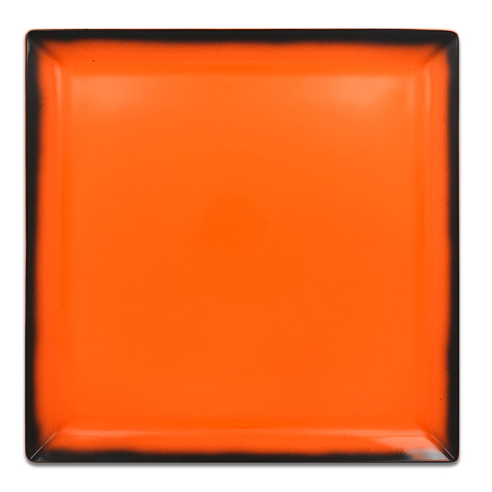 Тарелка квадратная плоская оранжевая RAK Porcelain «Lea», 30x30 см