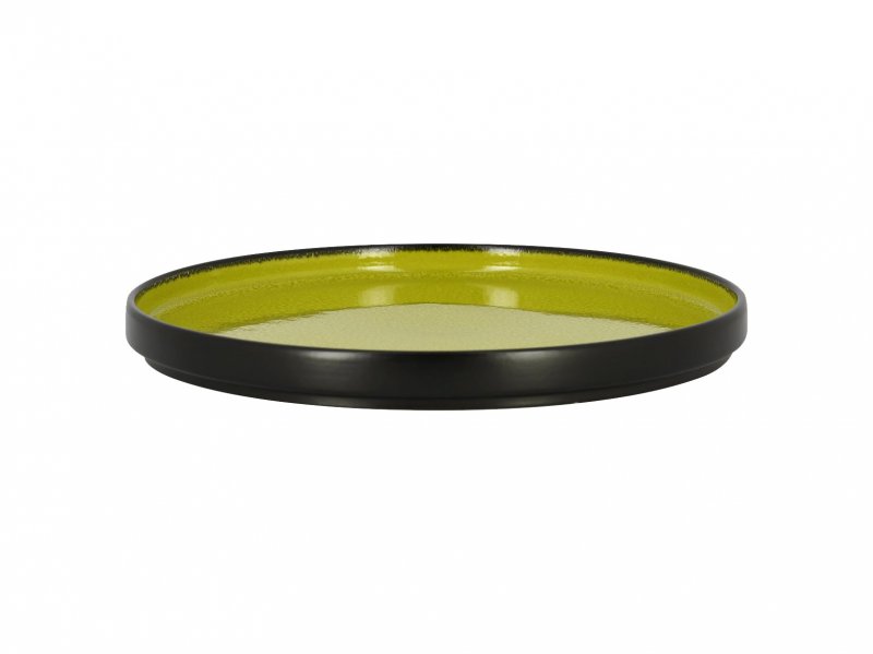 Тарелка с вертикальным бортом d=27см или крышка для тарелки глубокой  FRNODP27GR  цвет черный/зеленый RAK Porcelain «Fire»