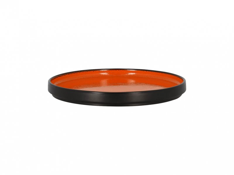 Тарелка с вертикальным бортом d=23см или крышка для тарелки глубокой FRNODP23OR цвет черный/оранжевый RAK Porcelain «Fire»