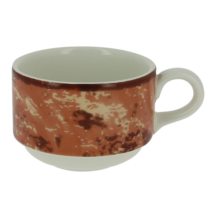 Чашка круглая штабелируемая коричневая RAK Porcelain «Peppery», 230 мл