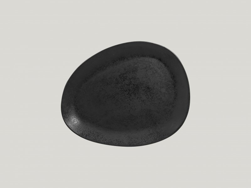 Тарелка ассиметричная черная 27х21 RAK Porcelain «Suggestions»