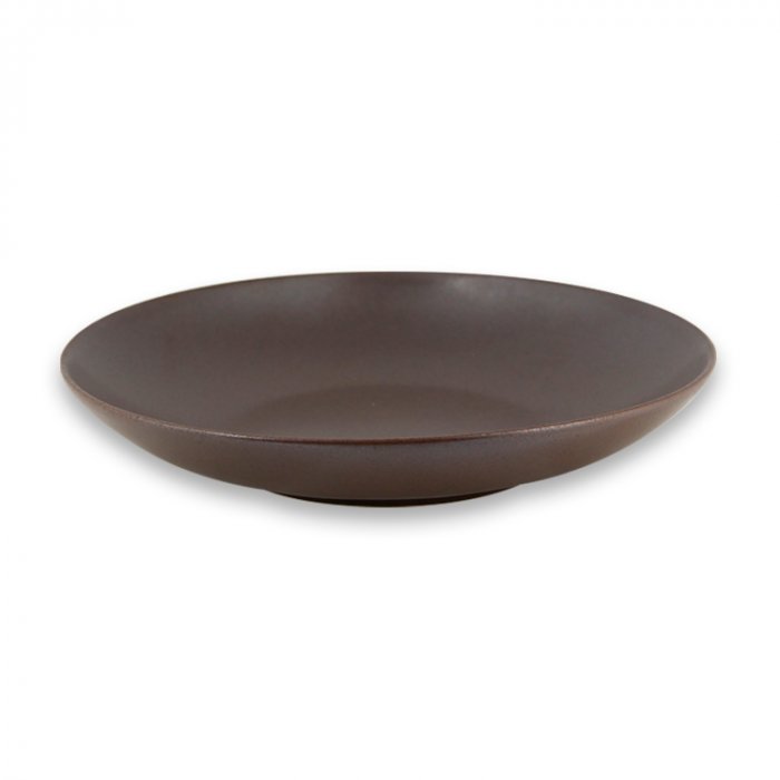 Тарелка "Coupe" круглая глубокая Cocoa RAK Porcelain «GENESIS», D=23 см
