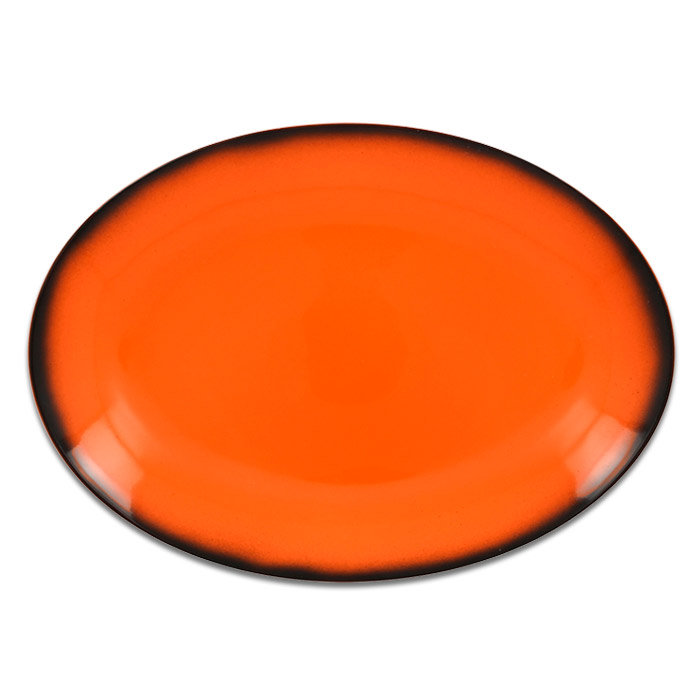 Тарелка овальная плоская оранжевая RAK Porcelain «Lea», 32x23 см
