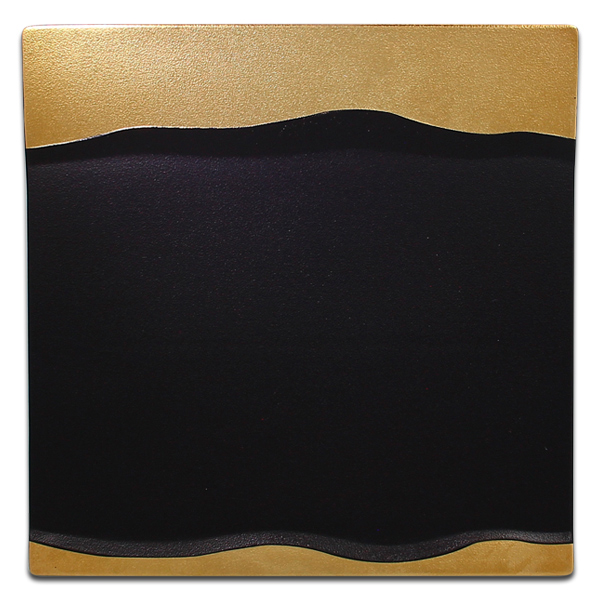 Тарелка квадратная плоская с золотым бортом RAK Porcelain «Metalfusion», 25x25 см