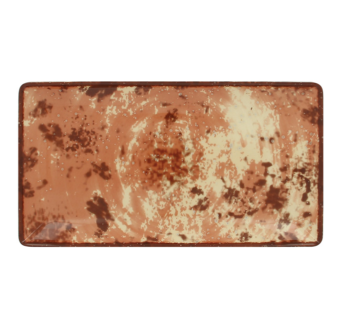 Тарелка прямоугольная плоская коричневая RAK Porcelain «Peppery», 33x18 см