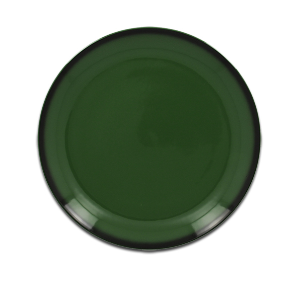 Тарелка круглая плоская зеленая RAK Porcelain «Lea», D=24 см