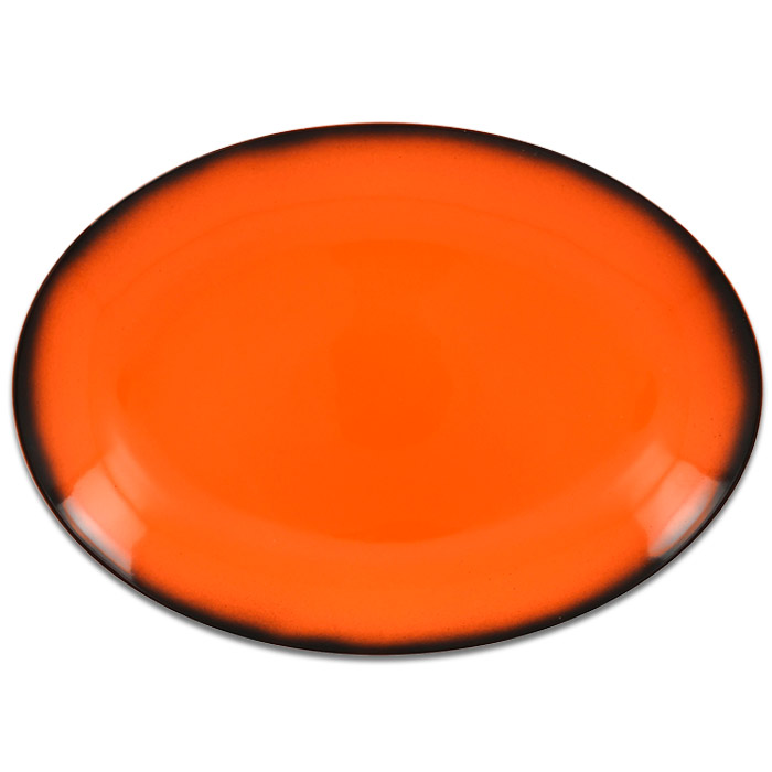 Тарелка овальная плоская оранжевая RAK Porcelain «Lea», 36x27 см