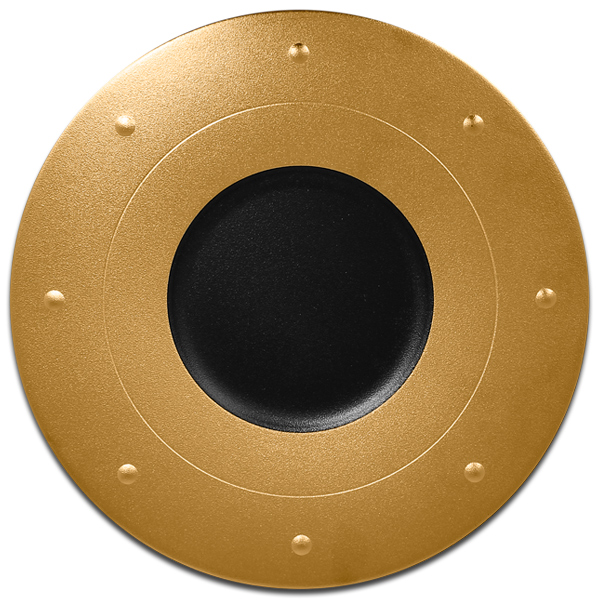 Тарелка круглая плоская с золотым бортом RAK Porcelain «Metalfusion», D=31 см