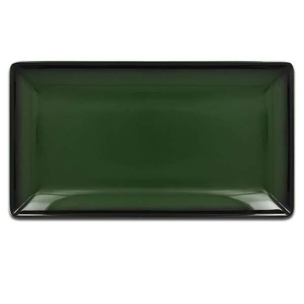Тарелка прямоугольная плоская зеленая RAK Porcelain «Lea», 33x18 см
