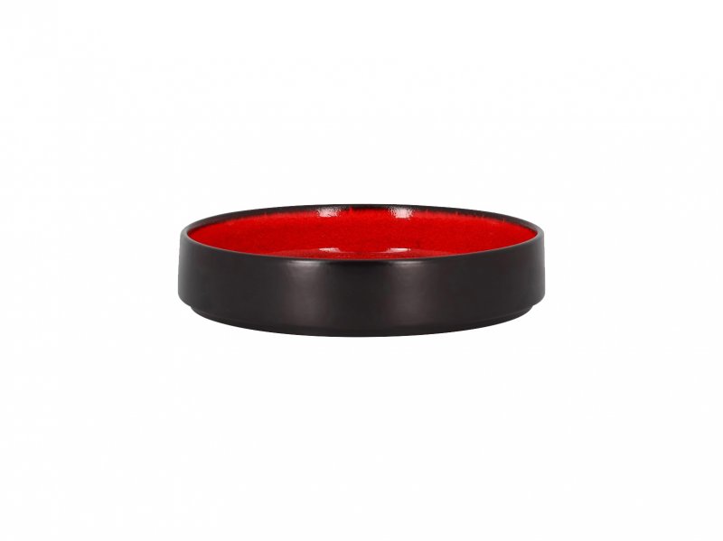 Тарелка с вертикальным бортом глубокая объем 680мл d=20см h=4см цвет черный/красный RAK Porcelain «Fire»