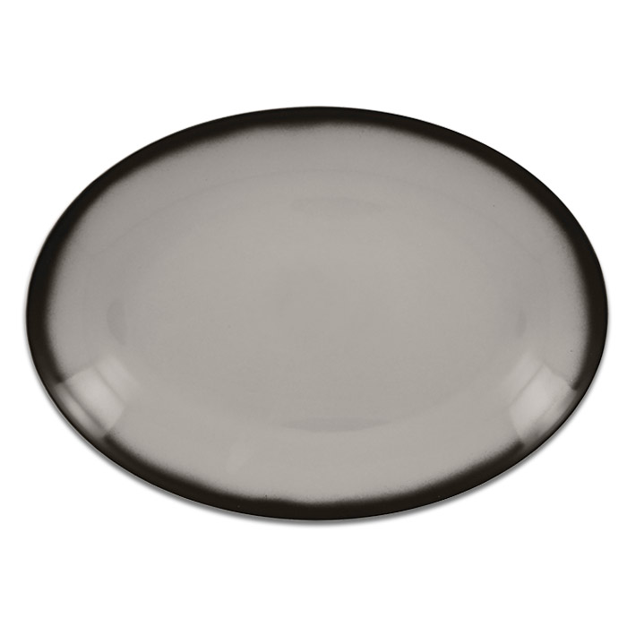 Тарелка овальная плоская серая RAK Porcelain «Lea», 32x23 см