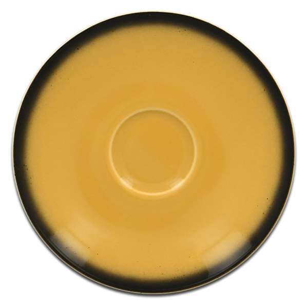 Блюдце круглое желтое RAK Porcelain «Lea», D=15 см