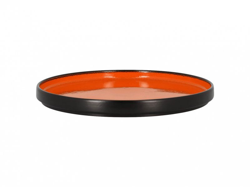 Тарелка с вертикальным бортом d=27см или крышка для тарелки глубокой  FRNODP27OR  цвет черный/оранжевый RAK Porcelain «Fire»
