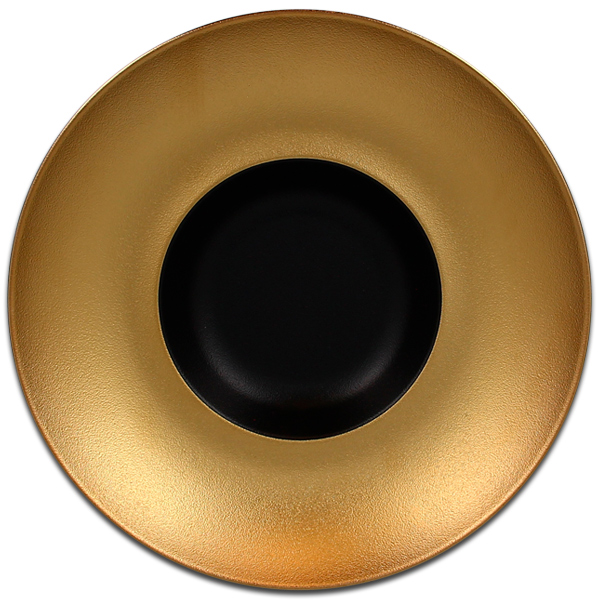 Тарелка "Gourmet" с золотым бортом RAK Porcelain «Metalfusion», D=29 см