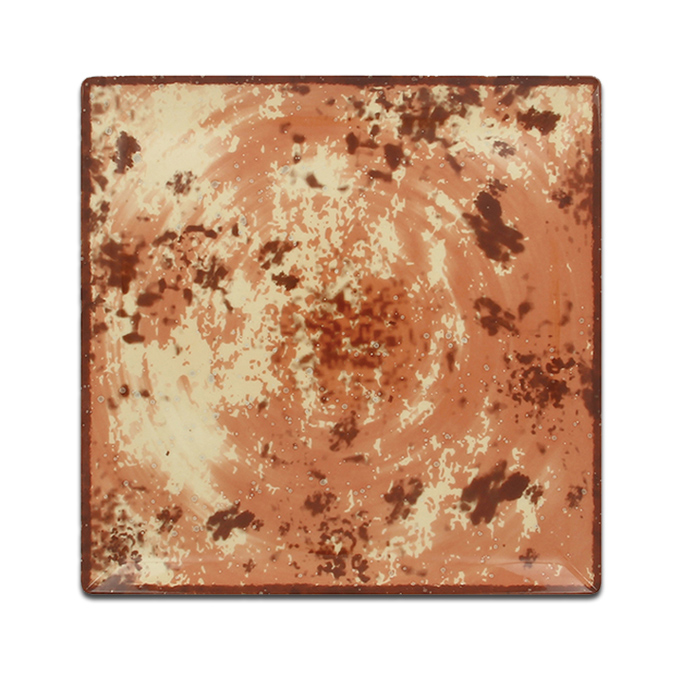 Тарелка квадратная плоская коричневая RAK Porcelain «Peppery», 24,5x24,5 см