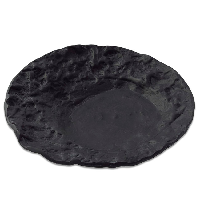 Блюдо круглое черное Pordamsa «Crater», D=23 см