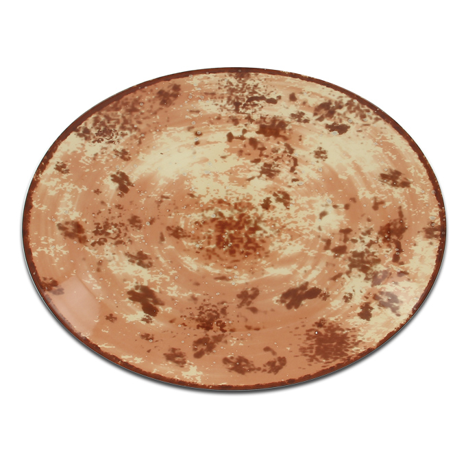 Тарелка овальная коричневая RAK Porcelain «Peppery», 36x27 см