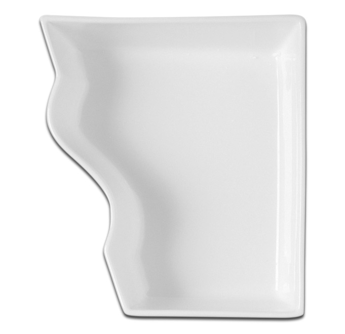 Емкость прямоугольная с одной волнистой стороной 2.2л. RAK Porcelain «Buffet», 18x20 см