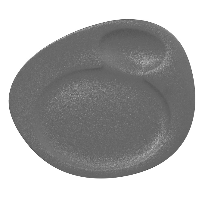 Тарелка для подачи с 2 зонами RAK Porcelain «NeoFusion Stone», 32x26,5 см