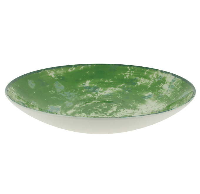 Тарелка «Coupe» круглая глубокая зеленая RAK Porcelain «Peppery», D=30 см