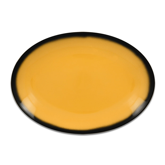 Тарелка овальная плоская желтая RAK Porcelain «Lea», 26x19 см