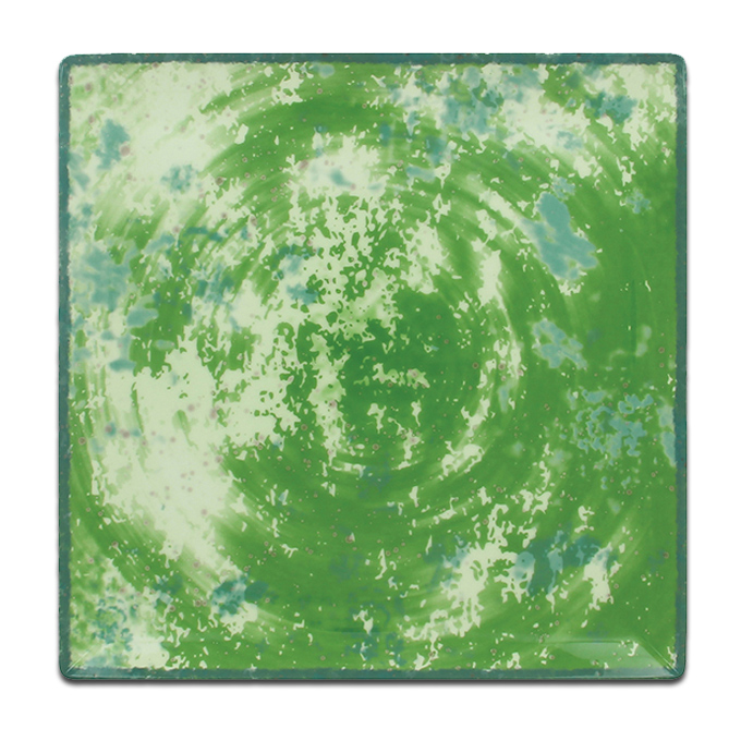 Тарелка квадратная плоская зеленая RAK Porcelain «Peppery», 30x30 см