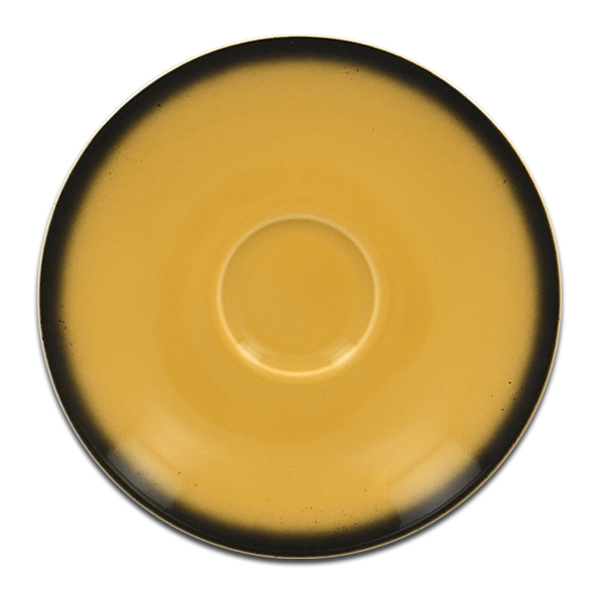 Блюдце круглое желтое RAK Porcelain «Lea», D=13 см