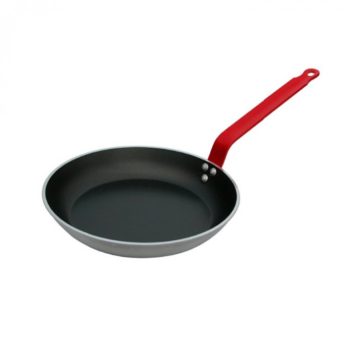 Сковорода алюминиевая с красной ручкой de Buyer «Choc 5», D=24 см, H=3,5 см