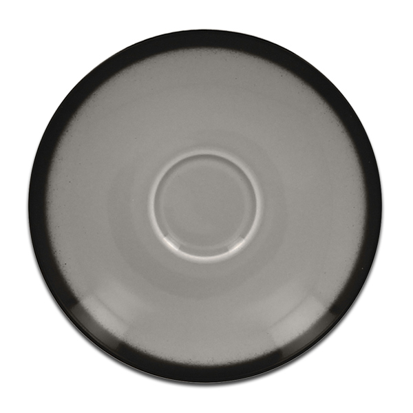 Блюдце круглое серое RAK Porcelain «Lea», D=13 см