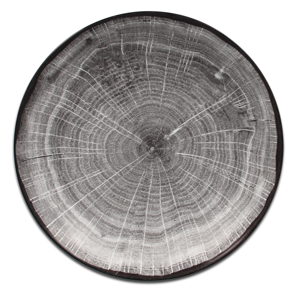 Тарелка "Coupe" круглая глубокая серая RAK Porcelain «WoodArt», D=23 см