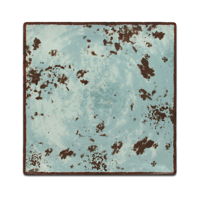 Тарелка квадратная плоская голубая RAK Porcelain «Peppery», 24,5x24,5 см