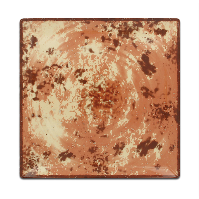 Тарелка квадратная плоская коричневая RAK Porcelain «Peppery», 27x27 см