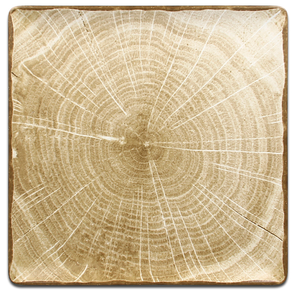 Тарелка квадратная плоская зеленая RAK Porcelain «WoodArt», 30,2x30,2 см