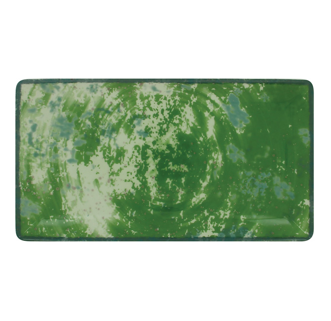 Тарелка прямоугольная плоская зеленая RAK Porcelain «Peppery», 33x18 см