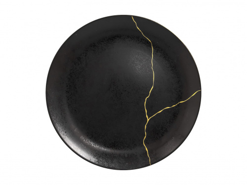 Тарелка "Coupe"круглая d= 29см с золотой полосой  RAK Porcelain «Kintzoo»