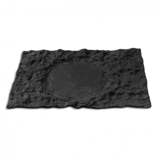 Блюдо прямоугольное черное Pordamsa «Crater», 29x18 см