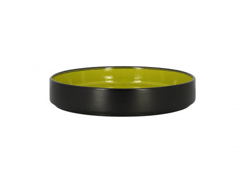 Тарелка с вертикальным бортом глубокая объем 950мл d=23см h=4см цвет черный/зеленый RAK Porcelain «Fire»