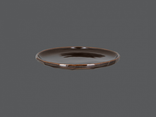 Тарелка коричневая плоская (край -многоугольник) d=24см  RAK Porcelain «Sketches»